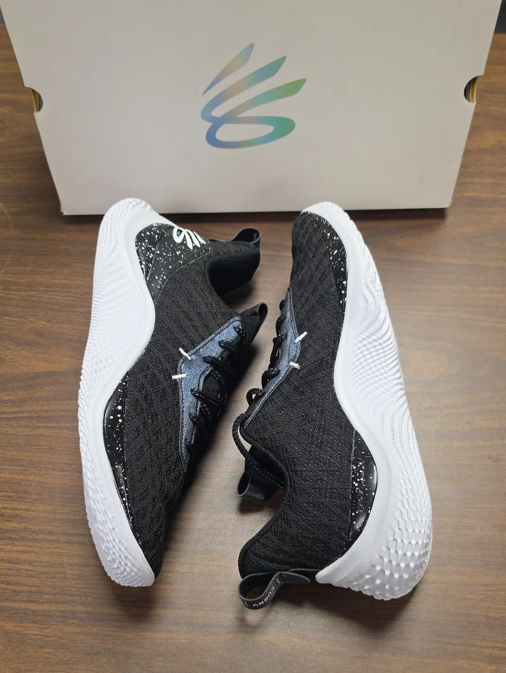 Under Armour Team Curry 10 Basketball Black White 3026624-100 Men's 13